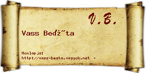 Vass Beáta névjegykártya